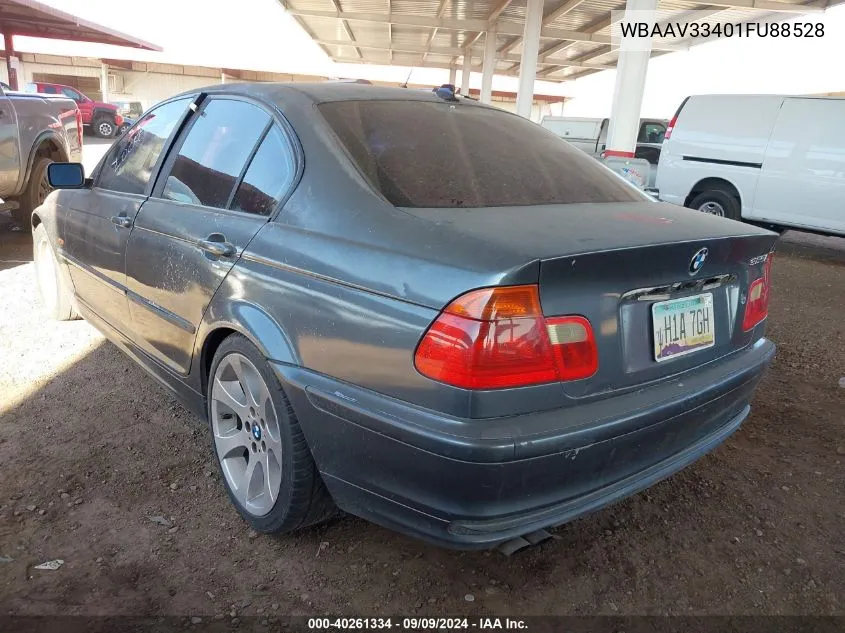 2001 BMW 325I VIN: WBAAV33401FU88528 Lot: 40261334