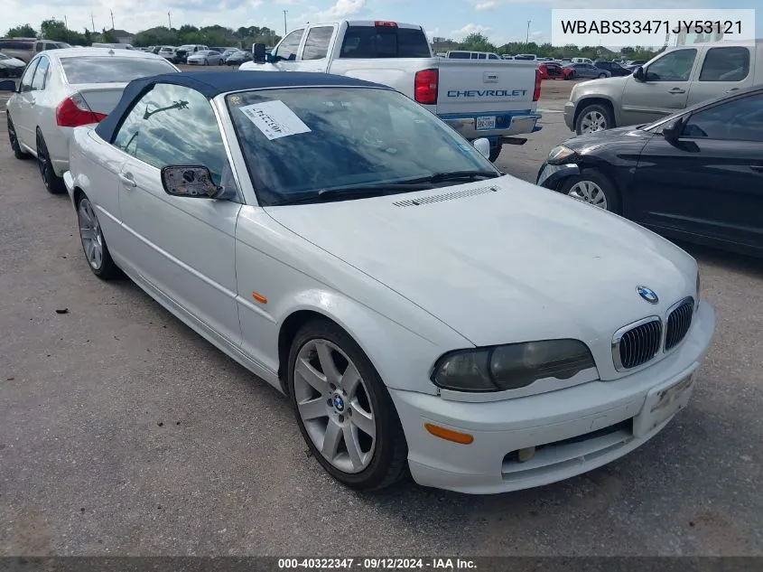 2001 BMW 325Ci VIN: WBABS33471JY53121 Lot: 40322347