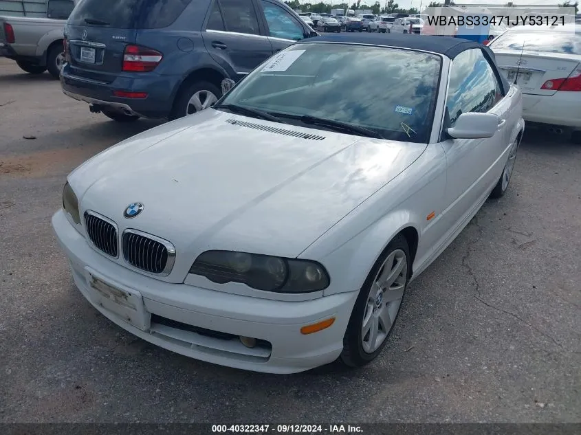 2001 BMW 325Ci VIN: WBABS33471JY53121 Lot: 40322347