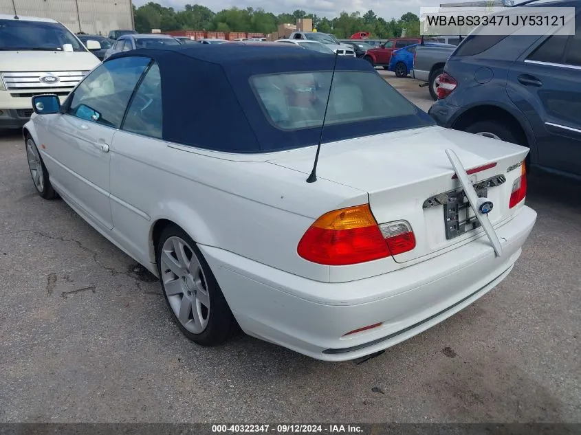 2001 BMW 325Ci VIN: WBABS33471JY53121 Lot: 40322347