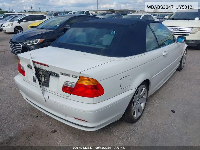 2001 BMW 325Ci VIN: WBABS33471JY53121 Lot: 40322347