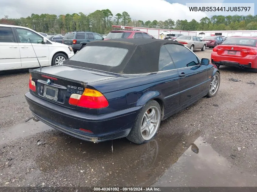 2001 BMW 330Ci VIN: WBABS53441JU85797 Lot: 40361092