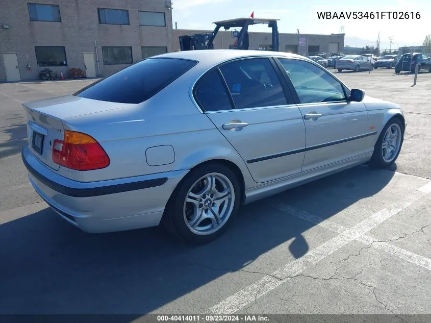 2001 BMW 330I VIN: WBAAV53461FT02616 Lot: 40414011