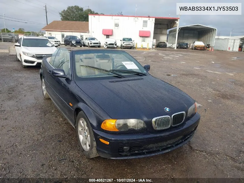 2001 BMW 325Ci Ci VIN: WBABS334X1JY53503 Lot: 40521267