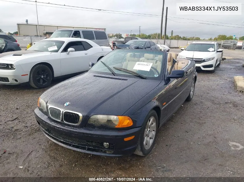 2001 BMW 325Ci Ci VIN: WBABS334X1JY53503 Lot: 40521267