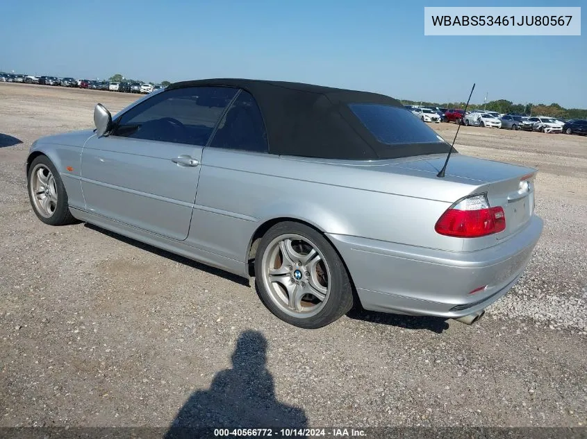 2001 BMW 330Ci VIN: WBABS53461JU80567 Lot: 40566772