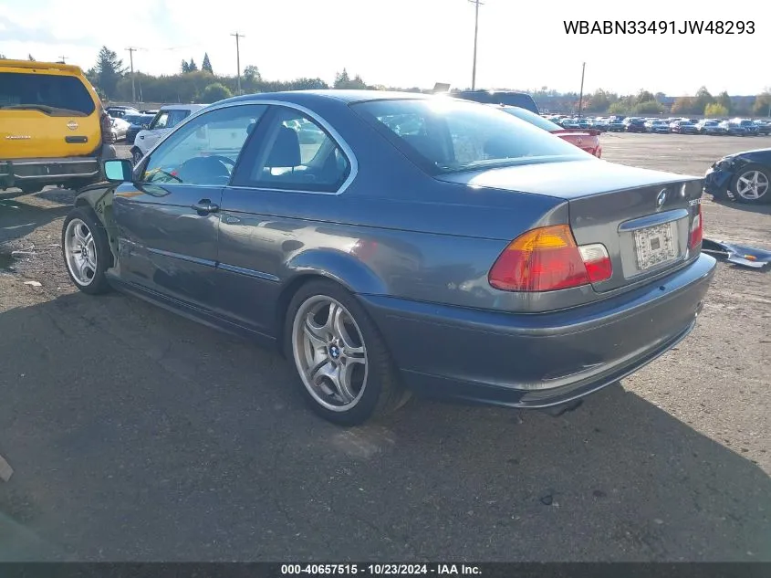 2001 BMW 325Ci VIN: WBABN33491JW48293 Lot: 40657515