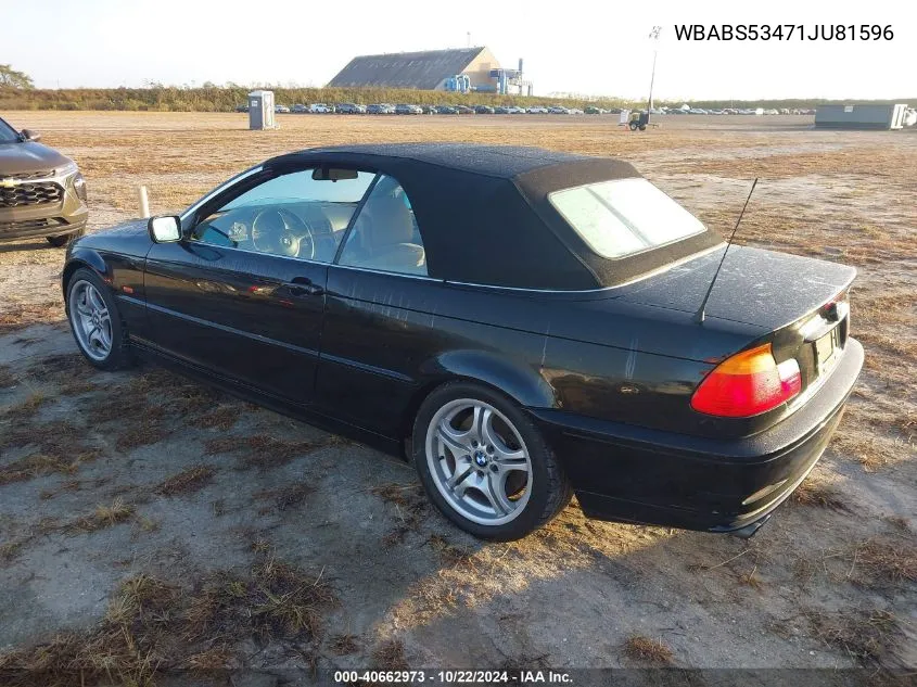 2001 BMW 330Ci VIN: WBABS53471JU81596 Lot: 40662973