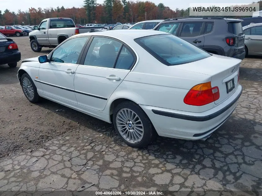 2001 BMW 330I VIN: WBAAV53451JS96904 Lot: 40663206