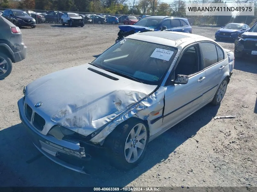 2001 BMW 325I VIN: WBAAN37411ND48975 Lot: 40663369