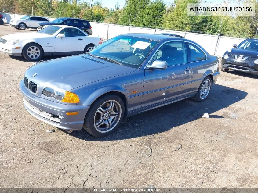 2001 BMW 330Ci VIN: WBABN53451JU20156 Lot: 40861668