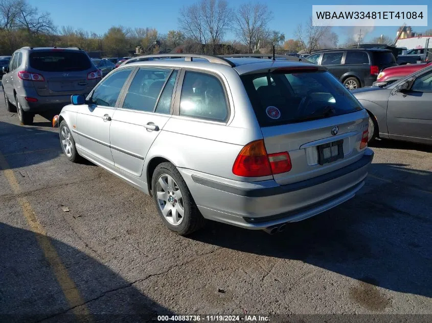 2001 BMW 325I VIN: WBAAW33481ET41084 Lot: 40883736