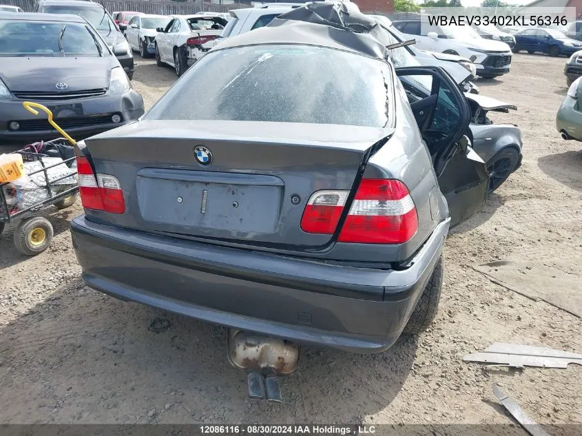 WBAEV33402KL56346 2002 BMW 3 Series