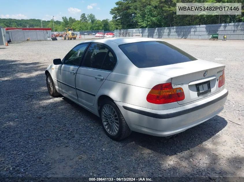 2002 BMW 330Xi VIN: WBAEW53482PG17446 Lot: 39641133