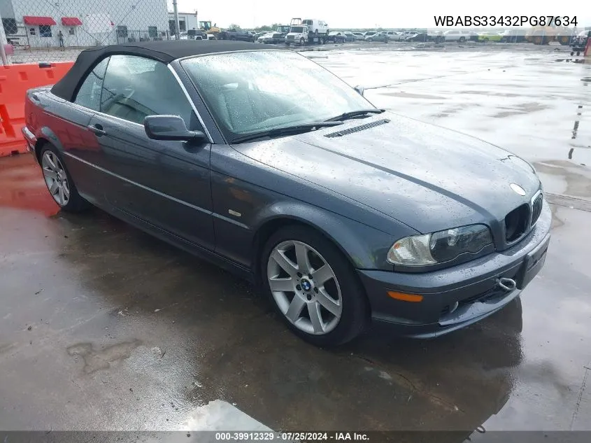 2002 BMW 325Ci VIN: WBABS33432PG87634 Lot: 39912329