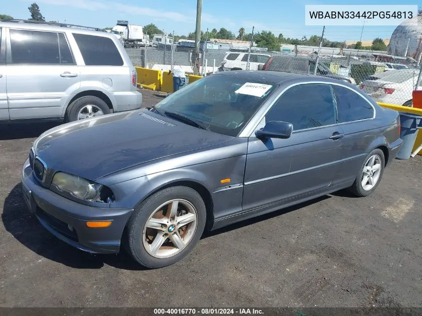 2002 BMW 325Ci VIN: WBABN33442PG54813 Lot: 40016770