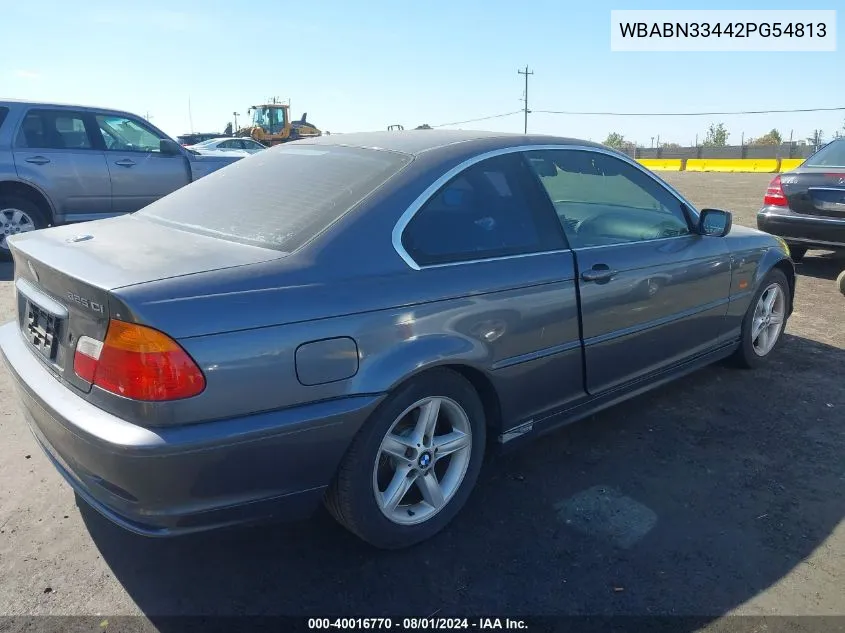 2002 BMW 325Ci VIN: WBABN33442PG54813 Lot: 40016770