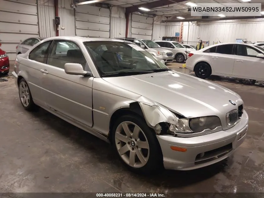 2002 BMW 325Ci VIN: WBABN33452JW50995 Lot: 40058231