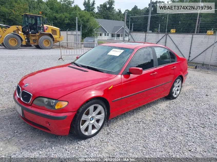 2002 BMW 325I VIN: WBAET374X2NJ19796 Lot: 40066173