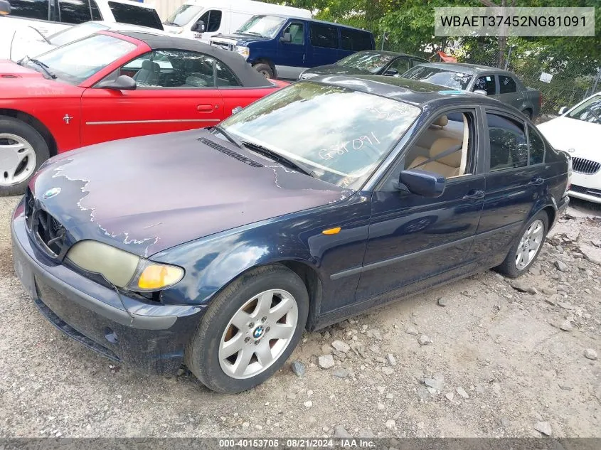 2002 BMW 325I VIN: WBAET37452NG81091 Lot: 40153705