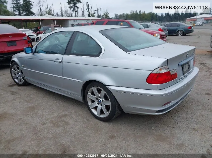 WBABN33442JW51118 2002 BMW 325Ci