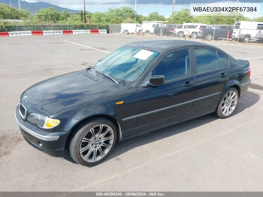 2002 BMW 325Xi VIN: WBAEU334X2PF67384 Lot: 40290240