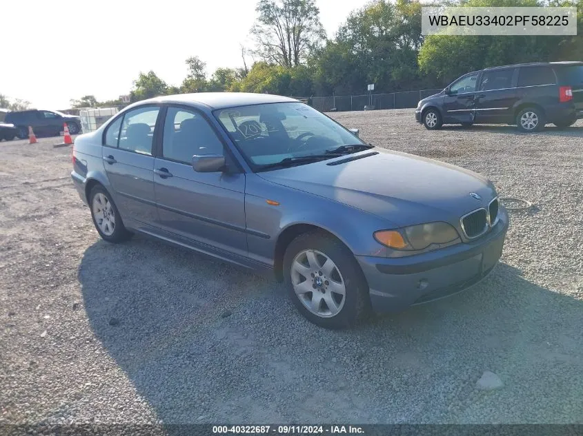 2002 BMW 325Xi Xi VIN: WBAEU33402PF58225 Lot: 40322687