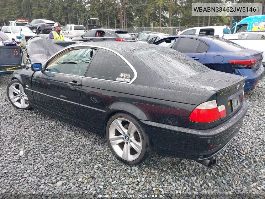 2002 BMW 325Ci VIN: WBABN33462JW51461 Lot: 40369988