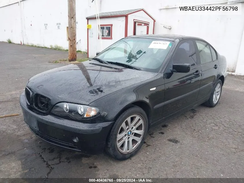 2002 BMW 325Xi VIN: WBAEU33442PF56798 Lot: 40436765