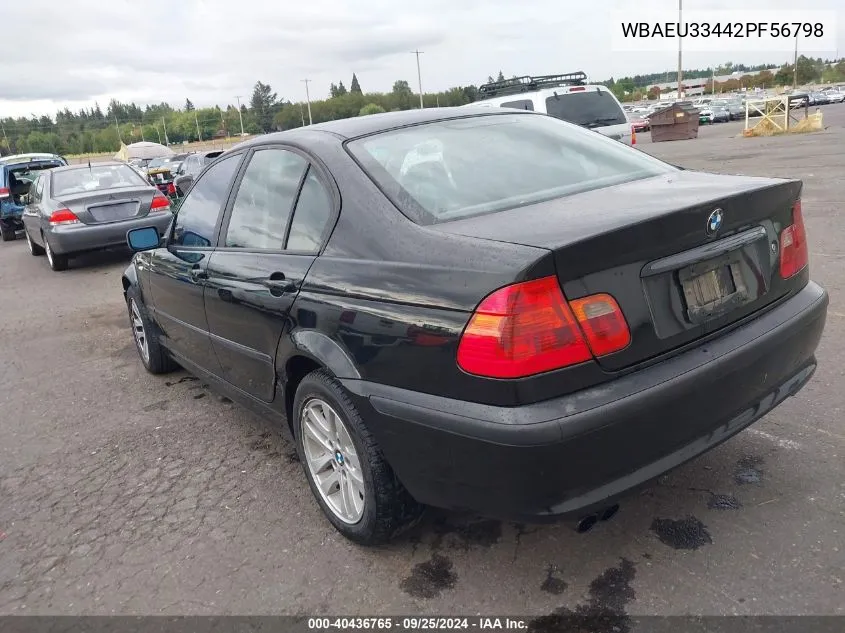 2002 BMW 325Xi VIN: WBAEU33442PF56798 Lot: 40436765