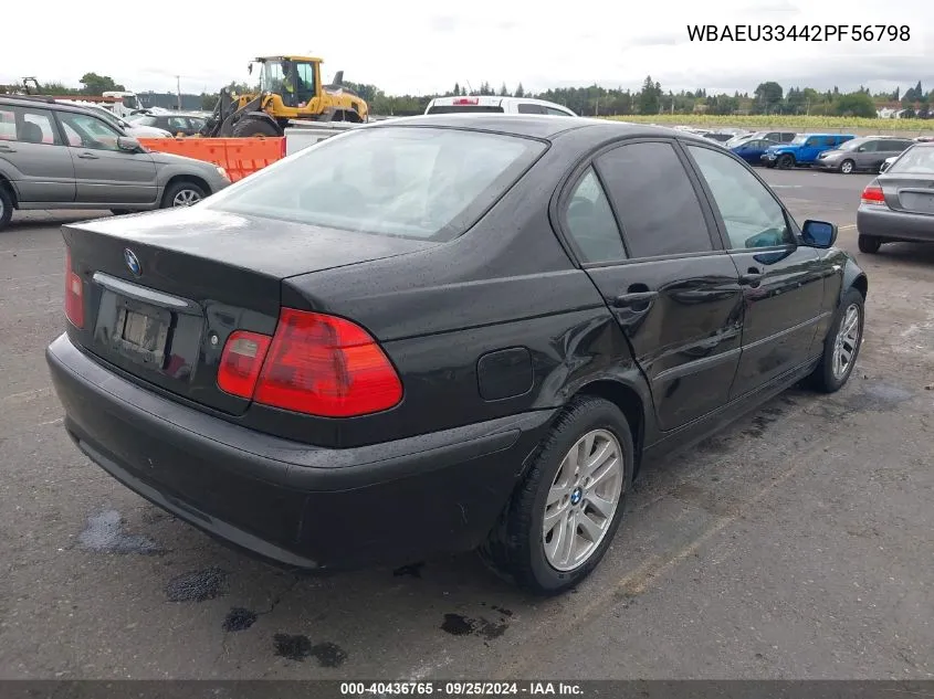 2002 BMW 325Xi VIN: WBAEU33442PF56798 Lot: 40436765