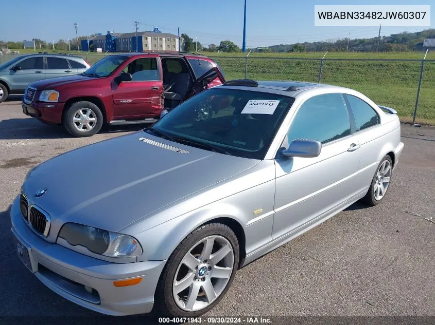 2002 BMW 325 Ci VIN: WBABN33482JW60307 Lot: 40471943