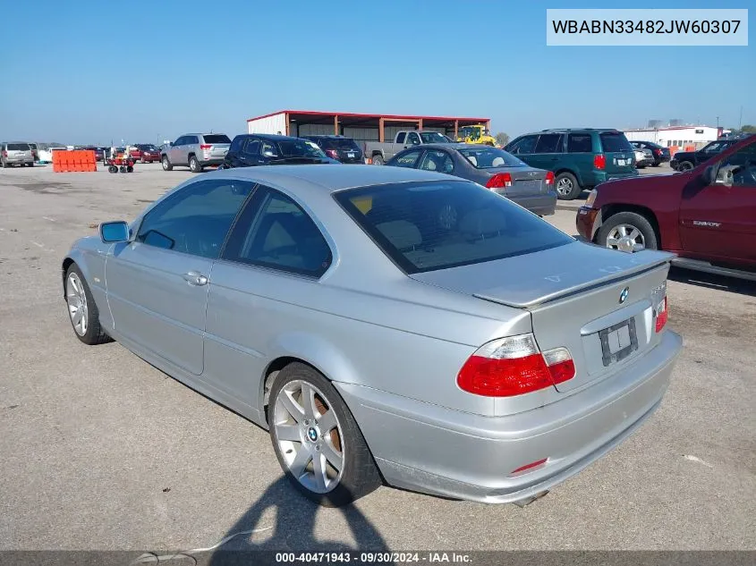 2002 BMW 325 Ci VIN: WBABN33482JW60307 Lot: 40471943