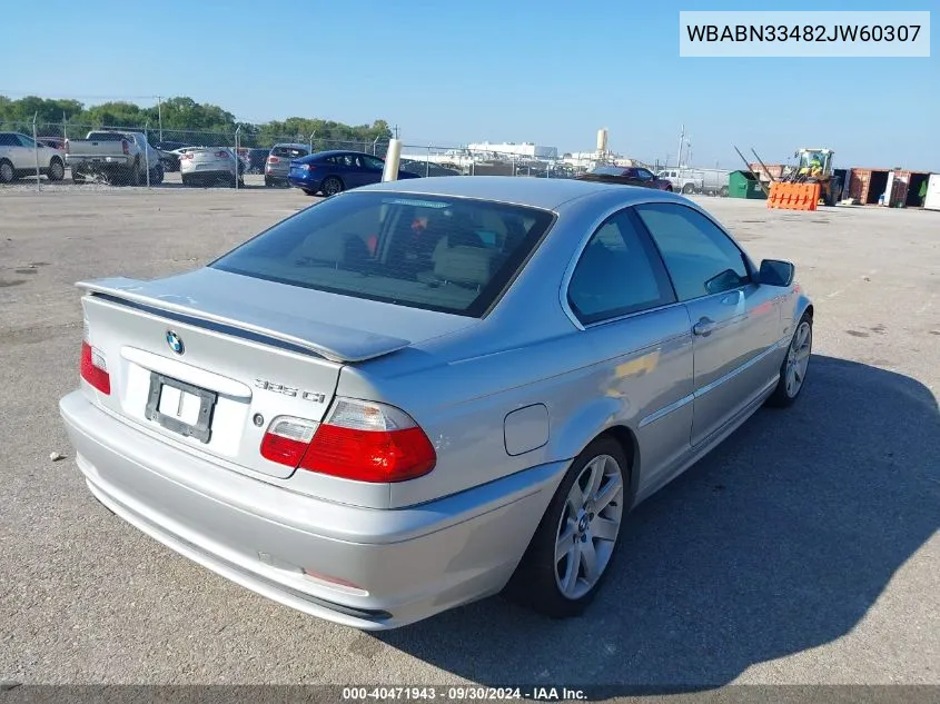 2002 BMW 325 Ci VIN: WBABN33482JW60307 Lot: 40471943