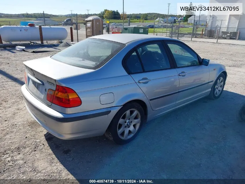 2002 BMW 325 I VIN: WBAEV33412KL67095 Lot: 40574739