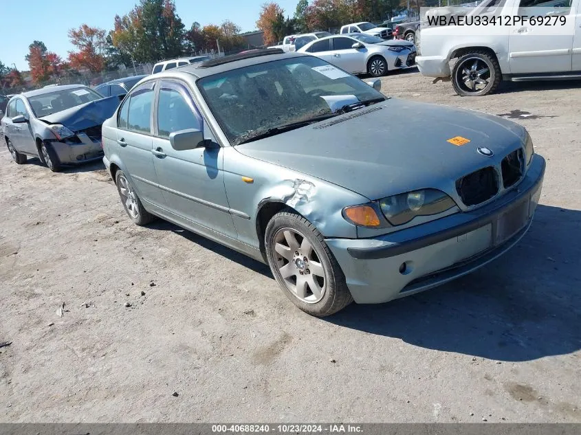 2002 BMW 325Xi VIN: WBAEU33412PF69279 Lot: 40688240