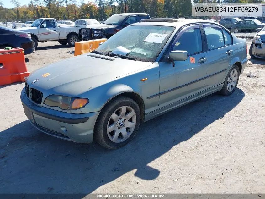 2002 BMW 325Xi VIN: WBAEU33412PF69279 Lot: 40688240