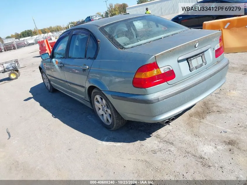 2002 BMW 325Xi VIN: WBAEU33412PF69279 Lot: 40688240