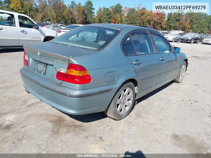 2002 BMW 325Xi VIN: WBAEU33412PF69279 Lot: 40688240