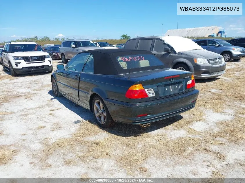 2002 BMW 325Ci VIN: WBABS33412PG85073 Lot: 40698088