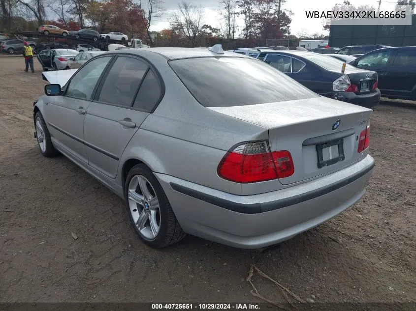 2002 BMW 325I VIN: WBAEV334X2KL68665 Lot: 40725651