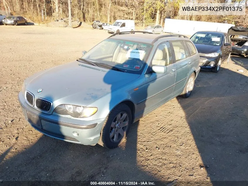 2002 BMW 325Xit VIN: WBAEP334X2PF01375 Lot: 40804004