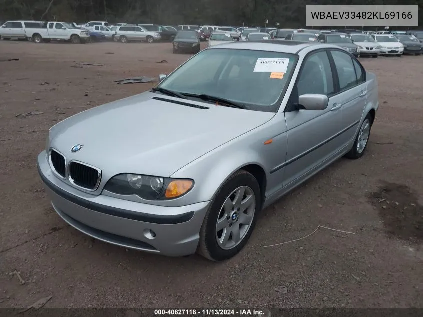 2002 BMW 325I VIN: WBAEV33482KL69166 Lot: 40827118