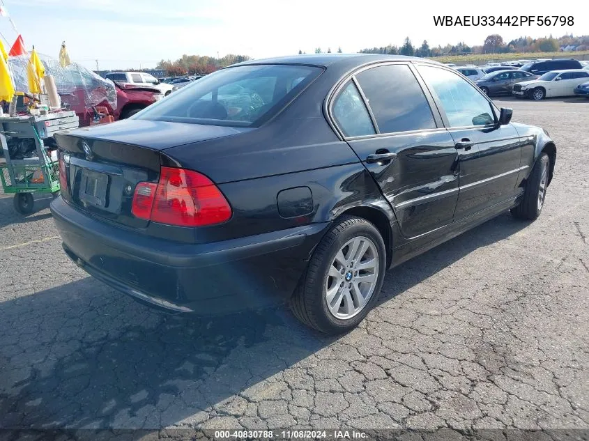 2002 BMW 325Xi VIN: WBAEU33442PF56798 Lot: 40830788