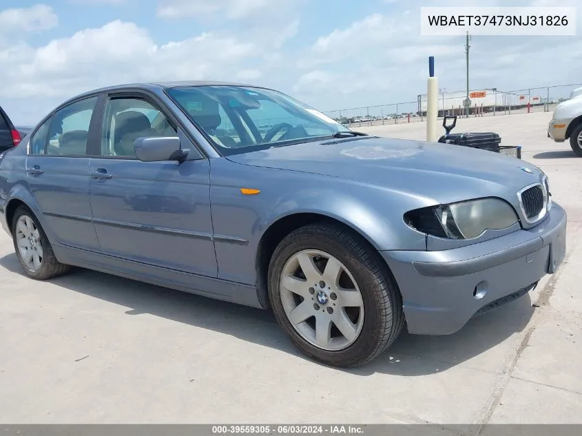 2003 BMW 325I VIN: WBAET37473NJ31826 Lot: 39559305