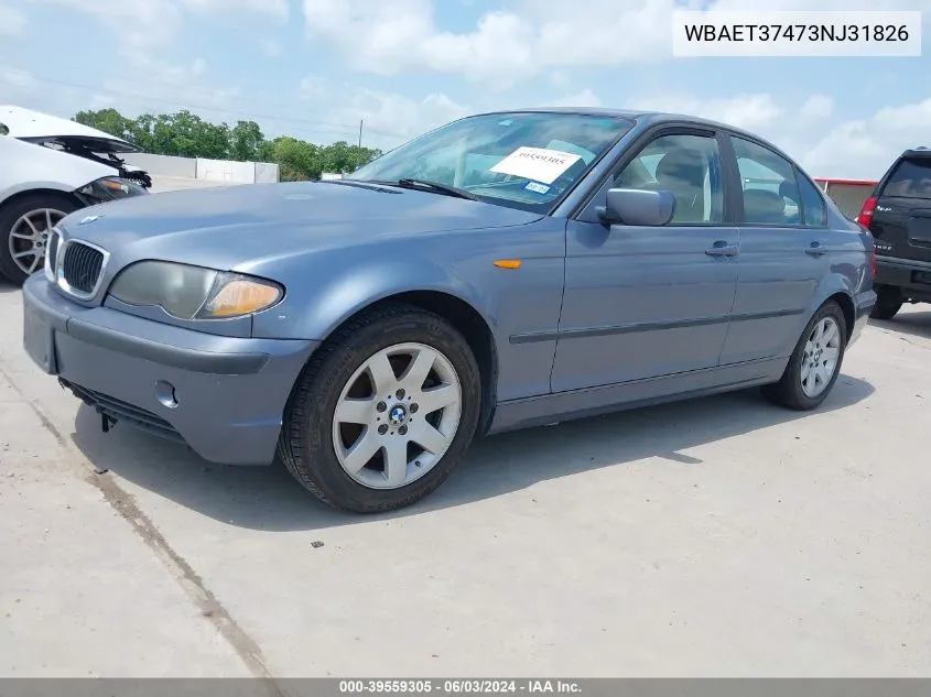 WBAET37473NJ31826 2003 BMW 325I