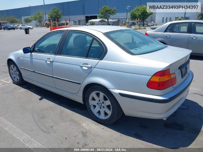 2003 BMW 325I VIN: WBAAZ33493PH34397 Lot: 39686160