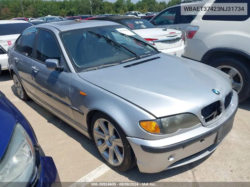 2003 BMW 325I VIN: WBAET37423NJ31734 Lot: 39924605