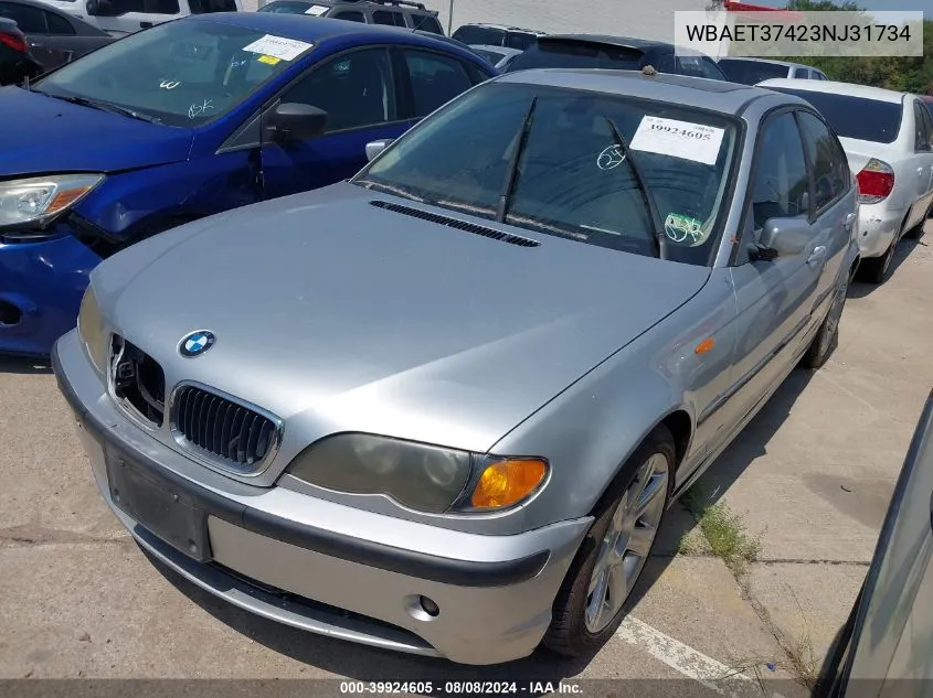 2003 BMW 325I VIN: WBAET37423NJ31734 Lot: 39924605