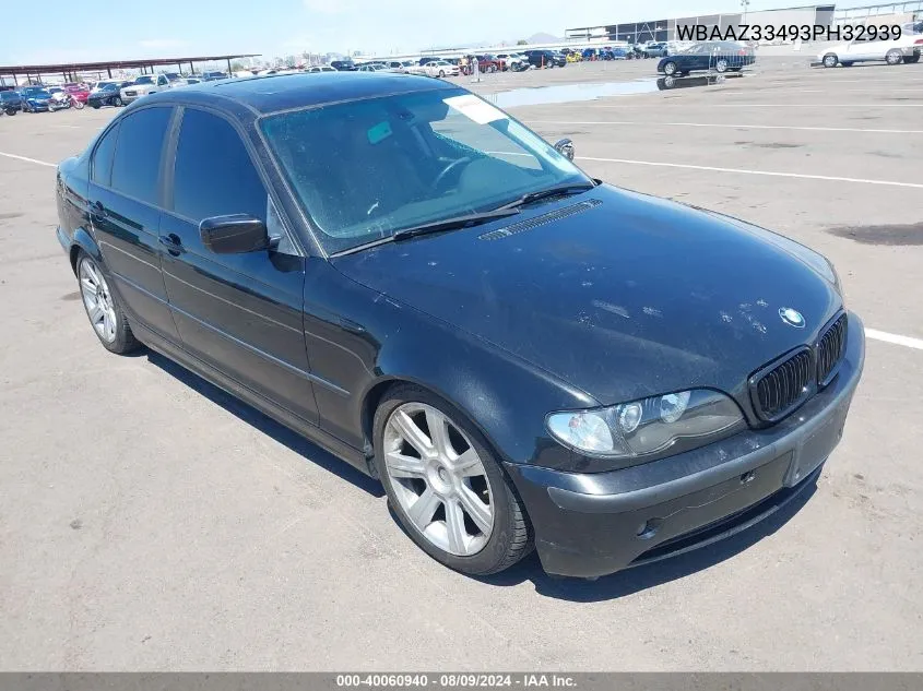 2003 BMW 325I VIN: WBAAZ33493PH32939 Lot: 40060940